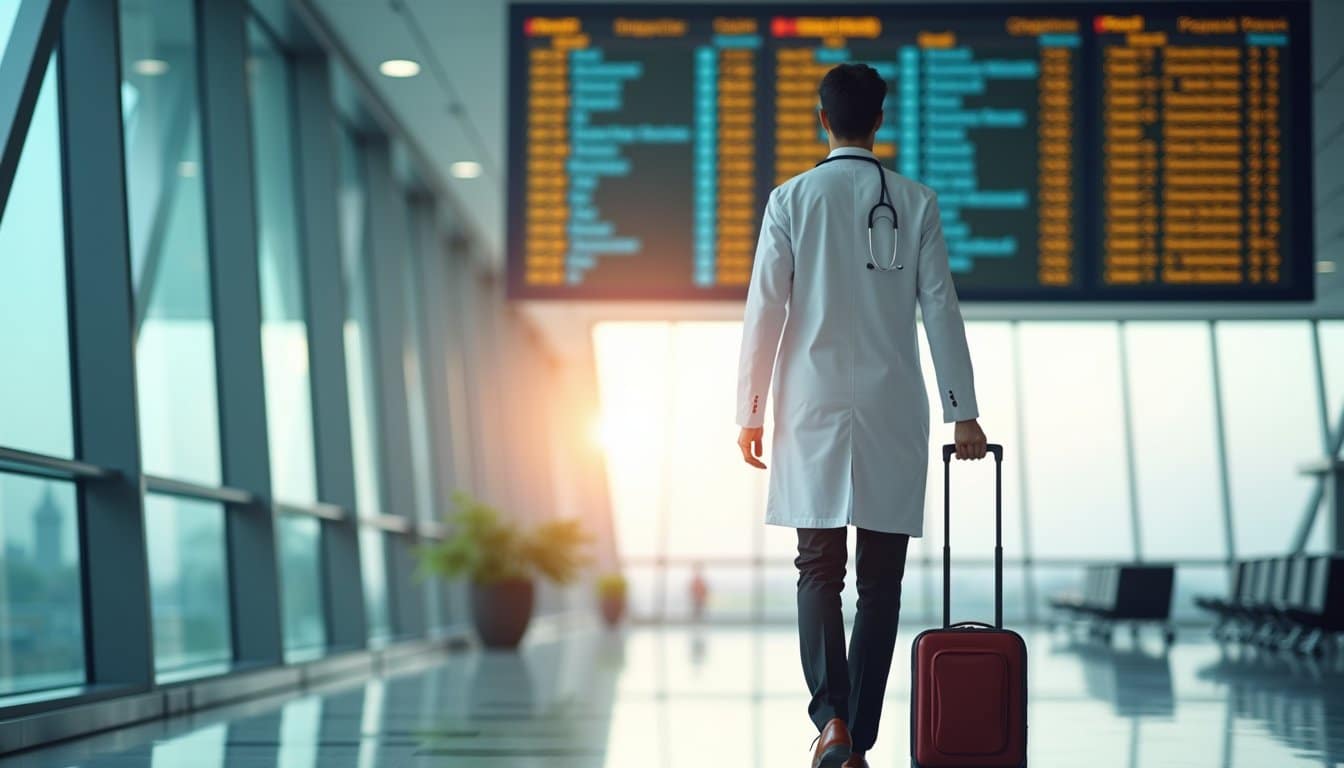 A woman going on airport having luggage