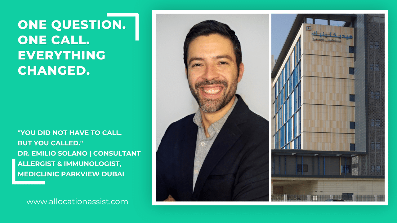 Dr Emilio Solano Consultant Allergist moving from Spain to Mediclinic Dubai