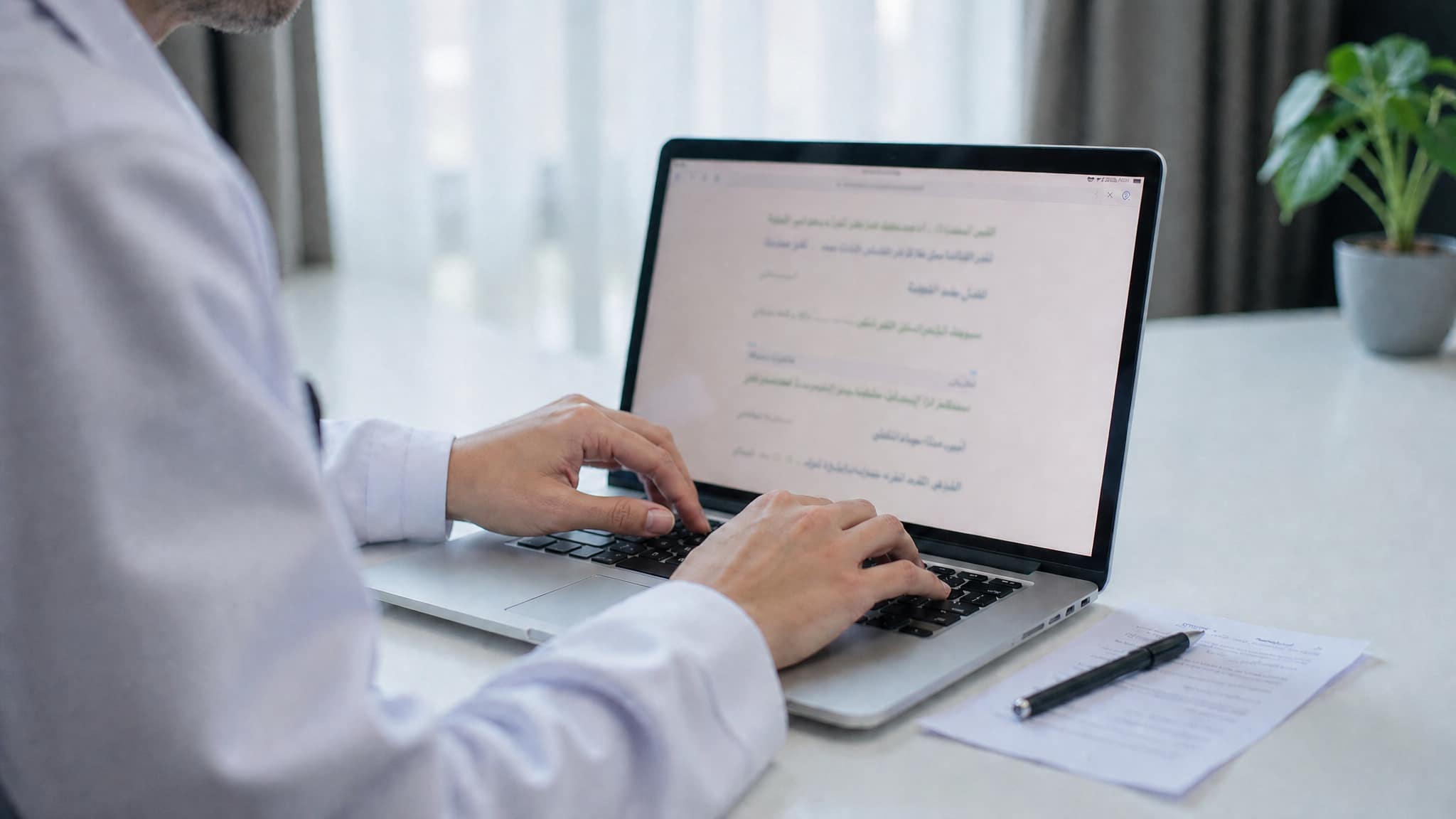 Doctor taking UAE medical licensing exam